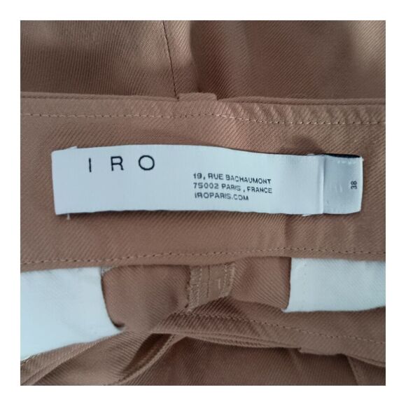 IRO Hastro Belted Wide Leg Pants High Rise Trousers Tan Women's 38/US Medium c - Picture 3 of 4